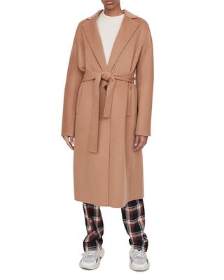 Maje + Gina Single-Button Wool-Blend Coat