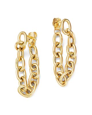 Zoë Chicco + 14K Yellow Gold Oval Chain Medium Soft Hoop Earrings