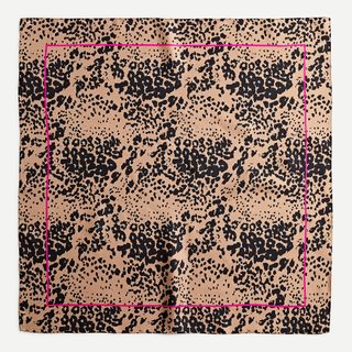 J.Crew + Square Silk Scarf in Leopard Print