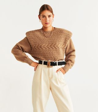 Mango + Knitted Braided Sweater