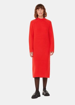 Whistles + Ribbed Knitted Midi Dress