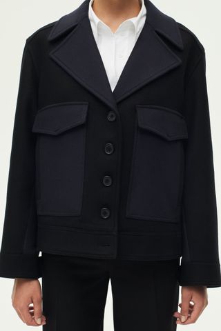 Zara + ZW Collection Cropped Wool Coat