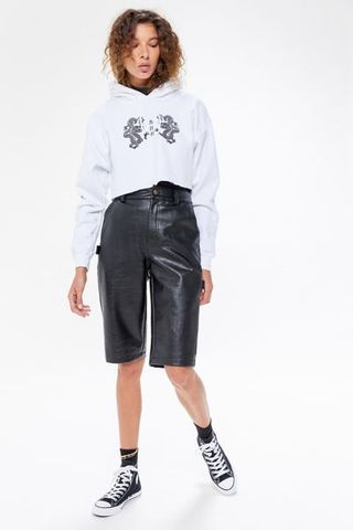Urban Outfitters + UO Faux Leather Longline Shorts