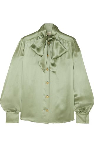 Gucci + Pussy Bow Satin Blouse