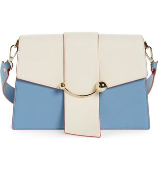 Strathberry + Bicolor Crescent Calfskin Leather Shoulder Bag