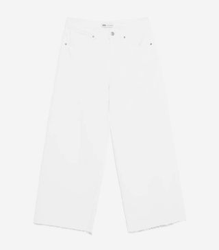 Zara + Mid-Rise Culotte Jeans