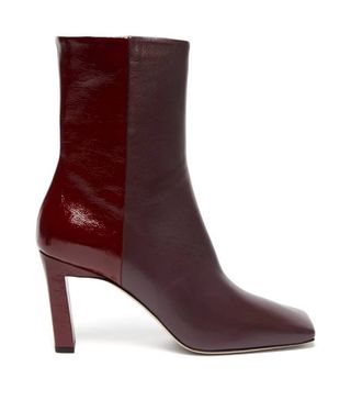 Wandler + Isa Two-Tone Square-Toe Leather Boots