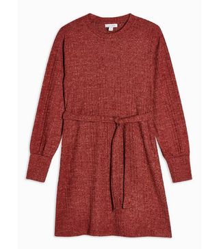 Topshop + Burgundy Cut And Sew Minidress