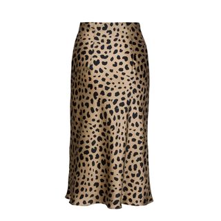 Pajamasea + High-Waist Leopard Midi Skirt