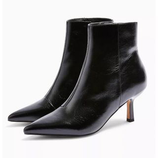 Topshop + Maci Black Point Ankle Boots