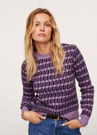Mango + Geometric Knit Sweater