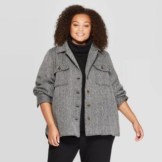 Who What Wear + Long Sleeve Front Button-Down Coat