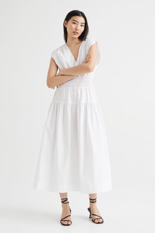 H&M + Smocked-Waist Dress