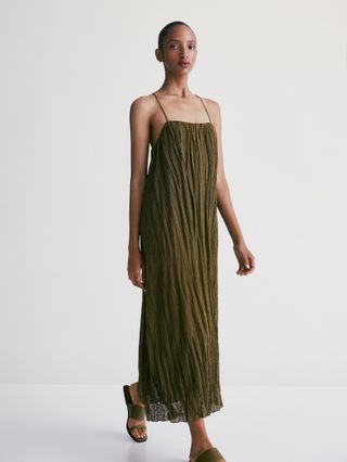 Massimo Dutti + Long Pleated Dress