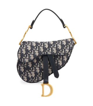 Dior + Oblique Saddle Bag Mini Blue