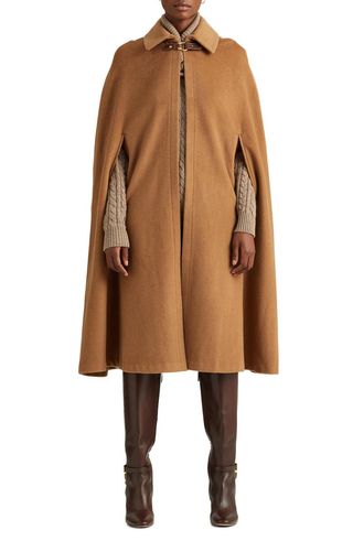 Lauren Ralph Lauren + Wool Blend Cape Coat