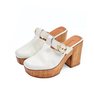 Topshop + Genoa Leather Off-White Mules