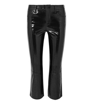 J Brand + Selena Cropped Glossed-Leather Bootcut Pants