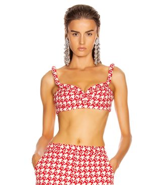 Area + Houndstooth Piping Bra
