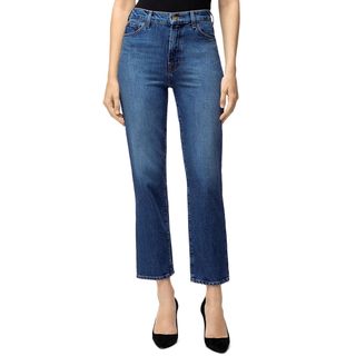 J Brand + Jules High-Rise Straight Leg Ankle Jeans in Metropole
