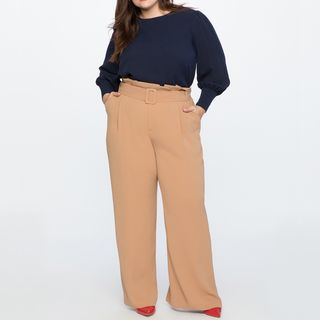 Eloquii + Paperbag Waist Wide Leg Pant