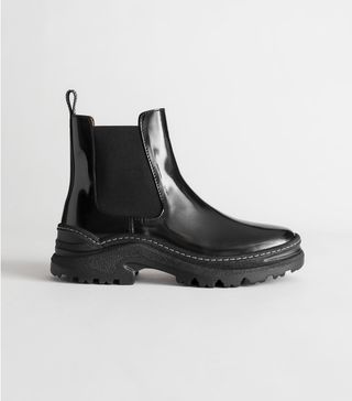 & Other Stories + Chunky Platform Leather Chelsea Boots