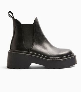 Topshop + AIDEN Black Leather Chelsea Boots