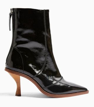 Topshop + MADISON Black Pointed Leather Boots