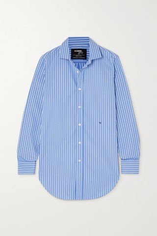 HommeGirls + Striped cotton-poplin shirt