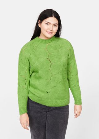 Violeta by Mango + Openwork Knit Sweater
