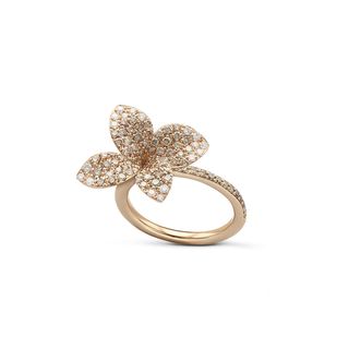 Pasquale Bruni + 18K Rose Gold Secret Garden Pavé Diamond Four Petal Flower Ring