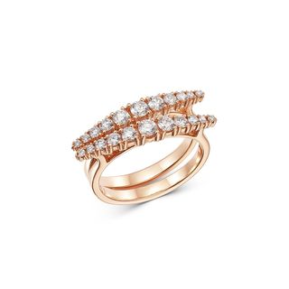 Own Your Story + 14K Rose Gold Day to Night Diagonal Diamonds Ring