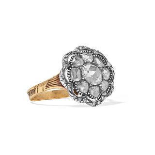 Fred Leighton + 1800s Silver-Topped Gold Diamond Ring