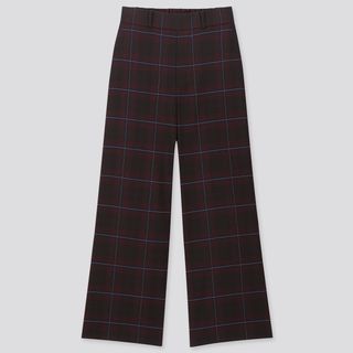 Uniqlo + Brushed Wide-Fit Check Trousers