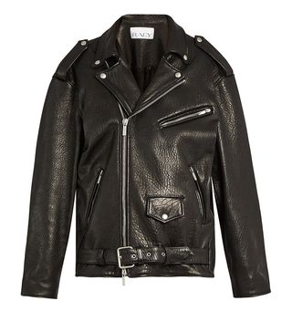 Raey + Oversized Tumbled-Leather Biker Jacket