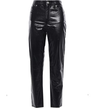 Iro + Laker Cropped Glossed-Leather Tapered Pants