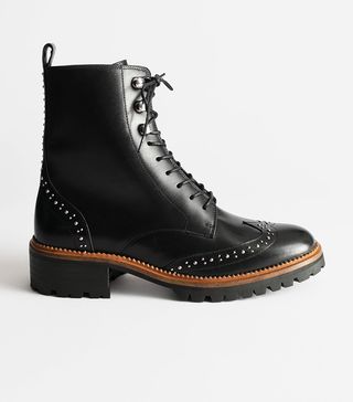 & Other Stories + Studded Leather Brogue Boots