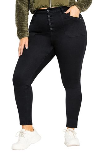 City Chic + Strut It Out High Waist Ankle Skinny Jeans