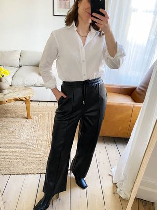 ASOS Design + Leather Look Peg Trouser