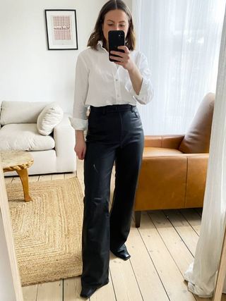COS + Flared Leather Trousers