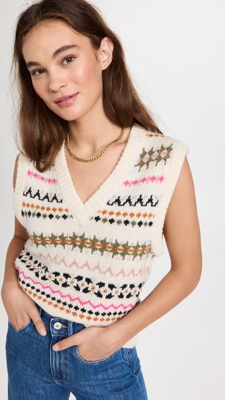 Scotch & Soda + Fair Isle v Neck Relaxed Fit Knitted Vest