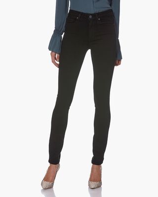 Paige + Hoxton Skinny Jeans in Black Shadow Transcend