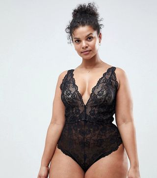 ASOS + Curve Blair High Leg Lace Body