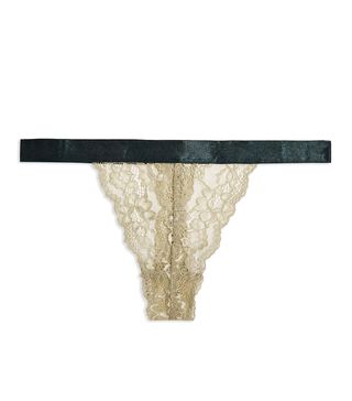 Topshop + Sage Colour Block Lace Tanga Thong