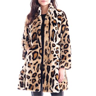 Fabulous Furs + Faux Fur Leopard Swing Coat