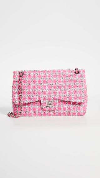 Chanel x What Goes Around Comes Around + Chanel Pink Tweed 2.55 Jumbo Bag