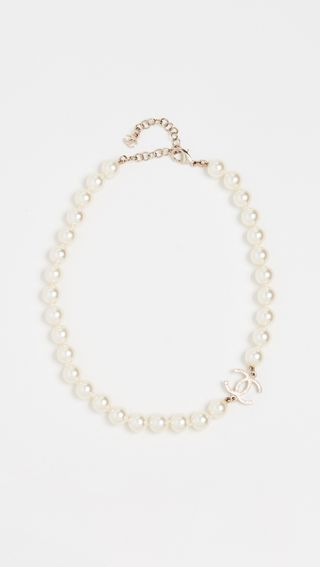 Chanel x What Goes Around Comes Around + Chanel Gold Pearl Necklace