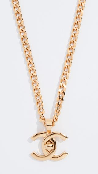 Chanel x What Goes Around Comes Around + Chanel Gold Turnlock Long Necklace