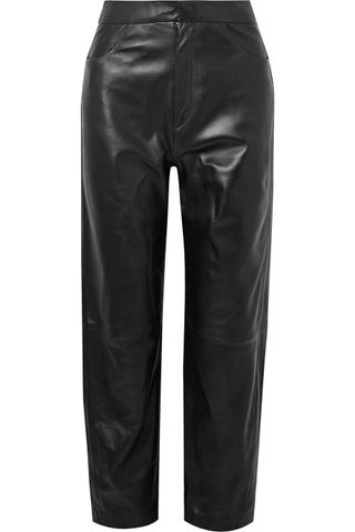 Totême + Novara Leather Straight-Leg Pants
