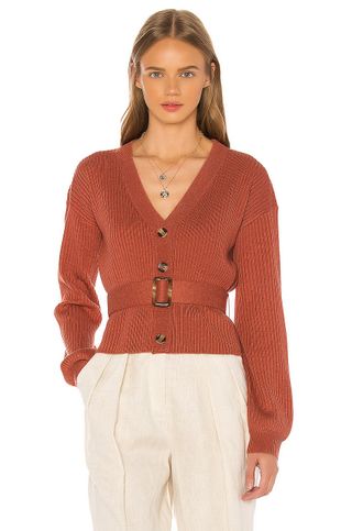 Song of Style + Song of Style Romi Belted Cardigan in Terracotta